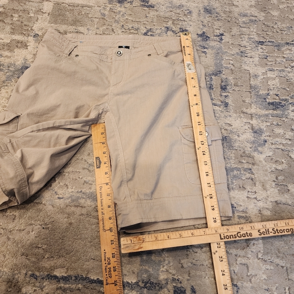 Kuhl Splash Cargo Bermuda Hiking Tan Shorts 6 Pockets Women's Size 12 - Picture 9 of 16